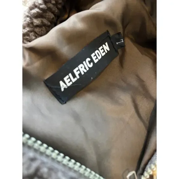 Aelfric Eden Brown Teddy Bear Sherpa Hoodie Fleece Large - Picture 5 of 7